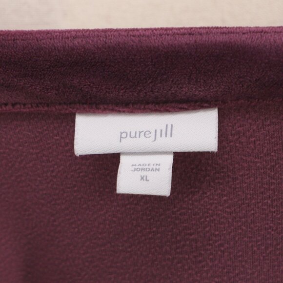 J.JILL PureJill Plush Velour Tunic Dress Long Sleeve Plum Purple Size XL - Picture 7 of 8